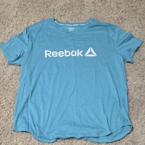 Reebok Aqua Blue Tee with White Logo